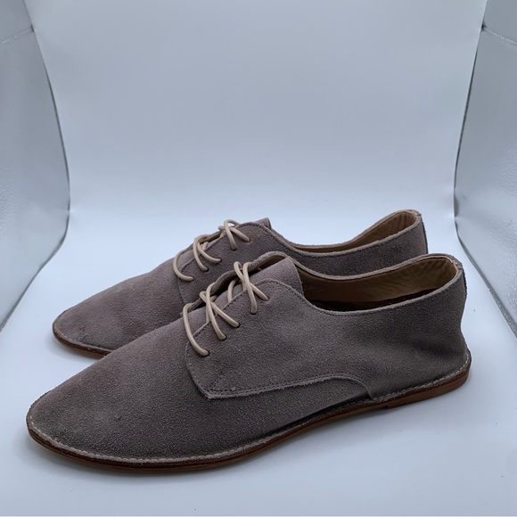 NWB KAANAS Women's Fiano Lace-Up Oxford Flat Shoe size 11 suede taupe - Picture 2 of 10